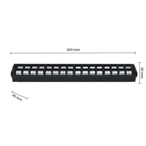 LED Sínre szerelhető Lámpa 1 Fázisú Állítható 24W 4800lm 4000K Semleges 45° Fekete 60cm Linda Masterled