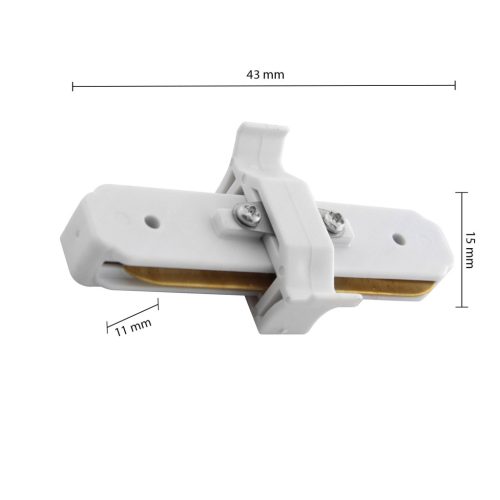 Csatlakozó 1 fázisú világítósínhez, I. típusú, egyenes, fehér, ZX Masterled