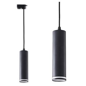   Mennyezeti lámpa, Függesztett lámpatest, GU10 sín, 1 fázisú sín, matt fekete, Ring Masterled