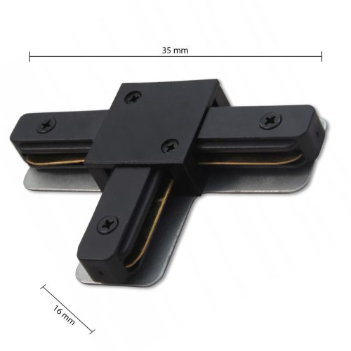 Csatlakozó 1 fázisú, T típusú világítósínhez, fekete, HQ Masterled