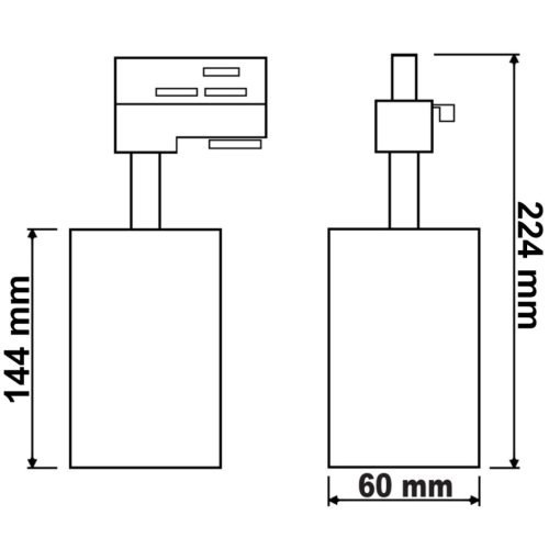 GU10 fehér szinlámpa háromfázisú sínekhez
