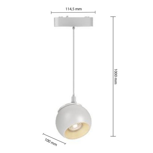 Luxo Masterled LED mágneses sínre szerelhető lámpa, 10W, 4000K, semleges, CRI90, 48V, matt fehér