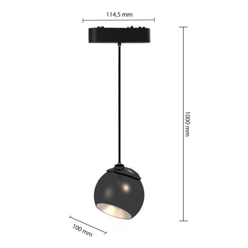 Luxo Masterled LED mágneses sínre szerelhető lámpa, 10W, 4000K, semleges, CRI90, 48V, matt fekete