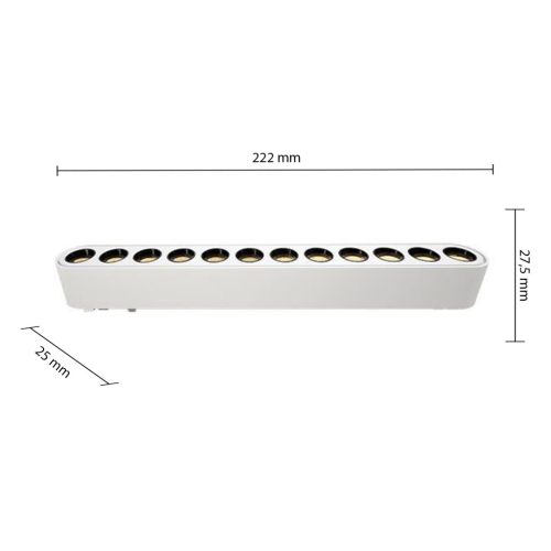 LED Sínre szerelhető Lámpa Mágneses 48V 12W 4000K Semleges CRI90 Spotlámpa 12V 24° Matt Fehér Luxo Masterled