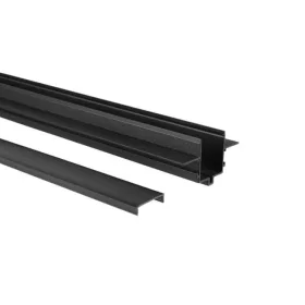   Profil LED szalagokhoz matt fekete süllyesztett 2m Luxo Masterled