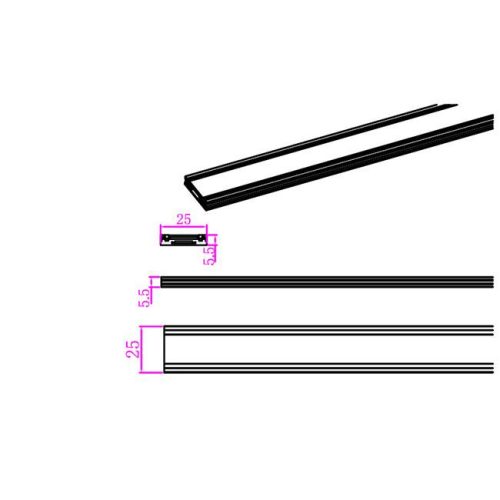 Mágneses sín, felületre szerelhető, 48V, matt fehér, 1m, Luxo Masterled