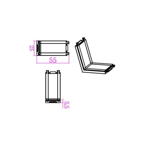 Csatlakozó mágneses, felületre szerelhető sínhez, szögletes, 48V, fekete, Luxo Masterled