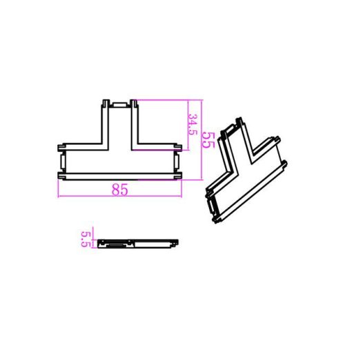 Csatlakozó felületre szerelt mágneses sínhez T típus 48V fehér Luxo Masterled