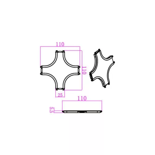 Csatlakozó felületre szerelt mágneses sínhez X típus 48V fehér Luxo Masterled