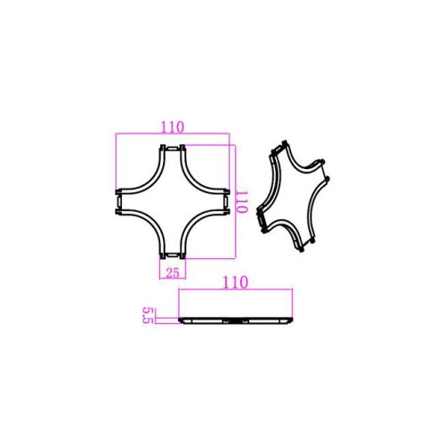 Csatlakozó felületre szerelt mágneses sínhez X típus 48V fekete Luxo Masterled