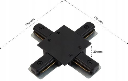 Csatlakozó 1 fázisú világítósínhez + típusú, fekete, TR Masterled