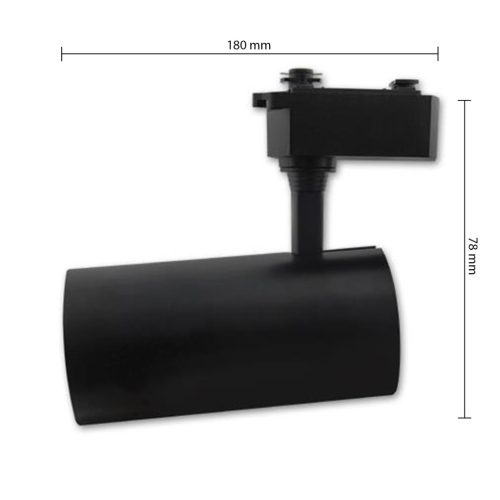 1 fázisú sínre szerelhető spotlámpa 30W 2400lm 4000K semleges matt fekete Piko Masterled