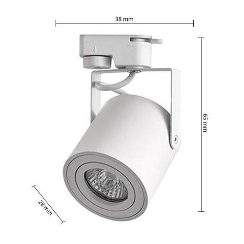 Reflektor 3 fázisú GU10 sínhez, matt fehér, Abi Masterled