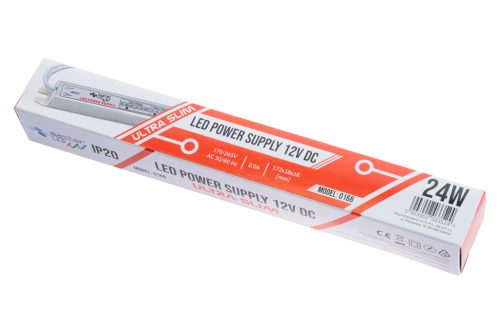 Bútor tápegység LED szalagokhoz 2A 24W 12V DC SLIM