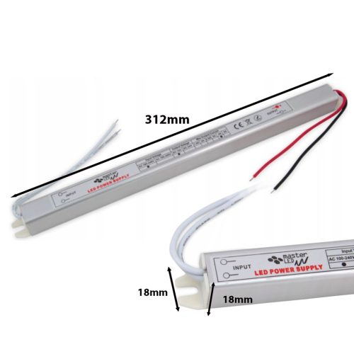 Keskeny bútor tápegység 12V DC 48W 4A Ultra SLIM IP20 LED szalagokhoz