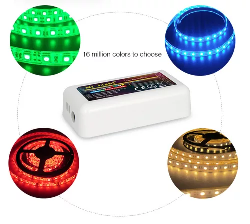 Vezérlő RGB+CCT 12/24V 10A Mi-Light Wi-Fi LED szalagokhoz - FUT039