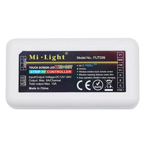Vezérlő RGB+CCT 12/24V 10A Mi-Light Wi-Fi LED szalagokhoz - FUT039