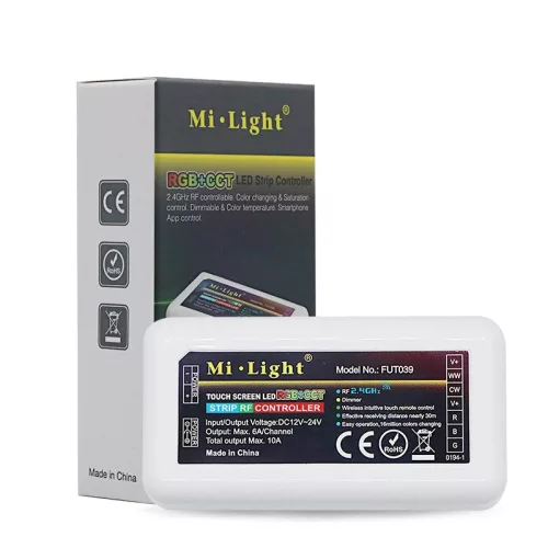 Vezérlő RGB+CCT 12/24V 10A Mi-Light Wi-Fi LED szalagokhoz - FUT039
