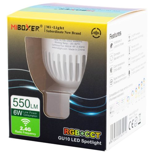 GU10 LED izzó 6W 550lm Mi-Light RGB+CCT Wi-Fi FUT106