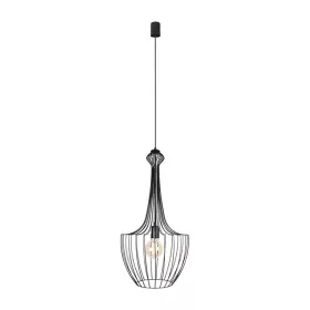   LUKSOR S 8851 Nowodvorski mennyezeti lámpa fekete E27 függesztett drót acél ⌀37 cm minimalista