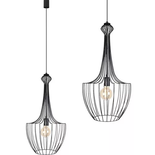 LUKSOR S 8851 Nowodvorski mennyezeti lámpa fekete E27 függesztett drót acél ⌀37 cm minimalista