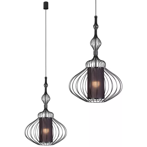 ABI M 8866 Nowodvorski mennyezeti lámpa fekete E27 függesztőhuzal acél ⌀40 cm modern