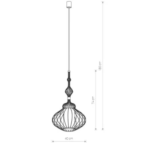 ABI M 8866 Nowodvorski mennyezeti lámpa fekete E27 függesztőhuzal acél ⌀40 cm modern