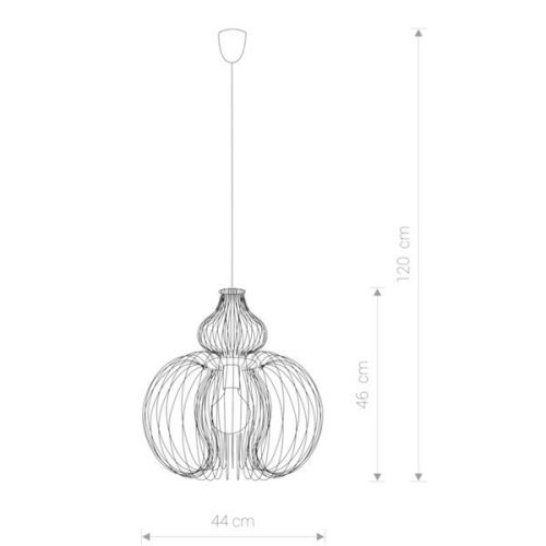 MEKNES 5297 Nowodvorski mennyezeti lámpa fehér E27 függesztőhuzal acél ⌀44 cm retro
