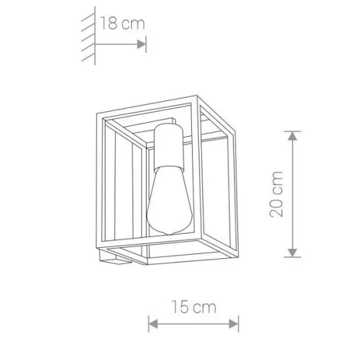 CRATE 9046 Nowodvorski fali lámpa fekete E27 fali lámpa kalitkás acél loft