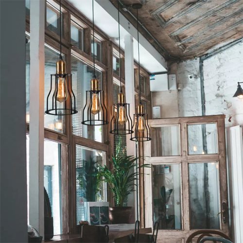 MŰHELY 6336 Nowodvorski mennyezeti lámpa fekete és réz E27 függő acél ⌀15 cm padlás