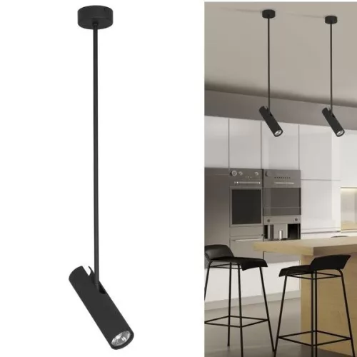 EYE SUPER B 6503 Nowodvorski függőlámpa fekete GU10 mennyezeti túlnyúlás 77cm modern