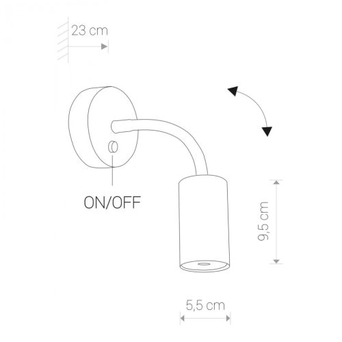 EYE FLEX 9070 Nowodvorski fali lámpa fehér GU10 fali lámpacső rugalmas kar acél minimalista