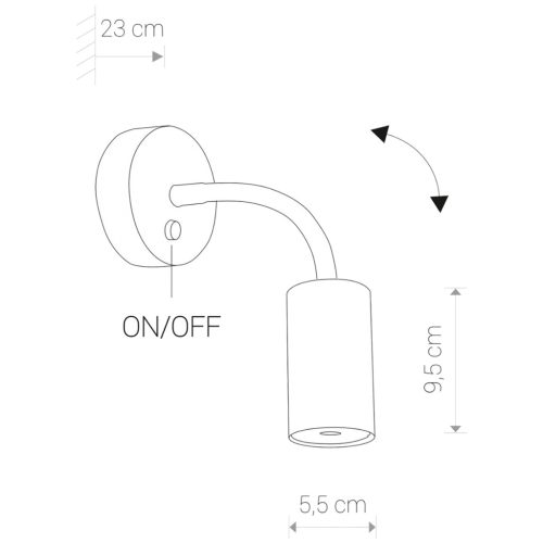 EYE FLEX 9067 Nowodvorski fali lámpa sárgaréz GU10 fali lámpacső rugalmas kar acél minimalista