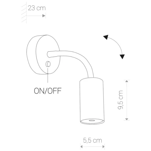 EYE FLEX 9067 Nowodvorski fali lámpa sárgaréz GU10 fali lámpacső rugalmas kar acél minimalista