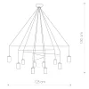 IMBRIA 9680 Nowodvorski mennyezeti lámpa fekete 10xGU10 függesztett geometriai acél