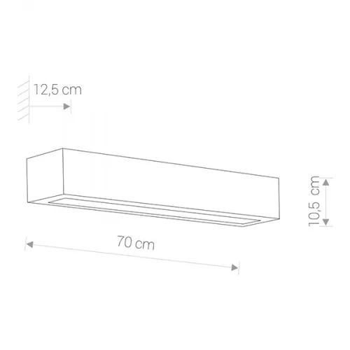 GIPSY 2208 Nowodvorski szürke fali lámpa 2xE27 beton vakolat+üveg 70 cm minimalista