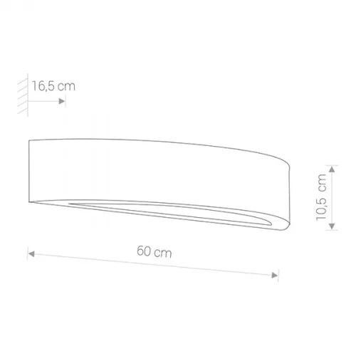 GIPSY 2411 Nowodvorski fali lámpa szürke 2xE27 fali lámpa beton vakolat + üveg 60 cm minimalista