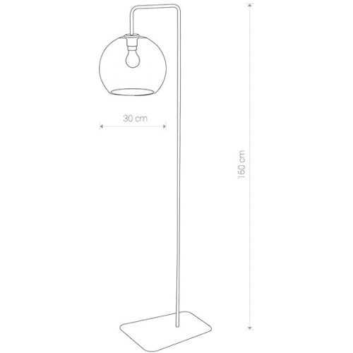 MONACO 8794 Nowodvorski állólámpa fekete E27 acél fém+üveg vintage