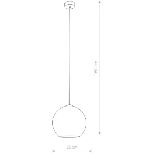 POLARIS 9058 Nowodvorski mennyezeti lámpa réz E27 függesztett golyós acél+üveg ⌀25 cm modern