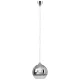 GLOBE 4953 Nowodvorski mennyezeti lámpa ezüst E27 függesztett golyós acél+üveg ⌀25 cm modern