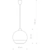 GLOBE 4953 Nowodvorski mennyezeti lámpa ezüst E27 függesztett golyós acél+üveg ⌀25 cm modern