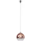 GLOBE 5764 Nowodvorski mennyezeti lámpa réz E27 függesztett golyós acél+üveg ⌀25 cm modern