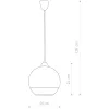 GLOBE 5764 Nowodvorski mennyezeti lámpa réz E27 függesztett golyós acél+üveg ⌀25 cm modern