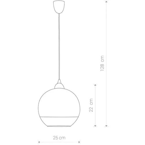 GLOBE 5764 Nowodvorski mennyezeti lámpa réz E27 függesztett golyós acél+üveg ⌀25 cm modern