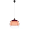 GLOBE 5763 Nowodvorski mennyezeti lámpa réz E27 függesztett golyós acél+üveg ⌀20 cm modern