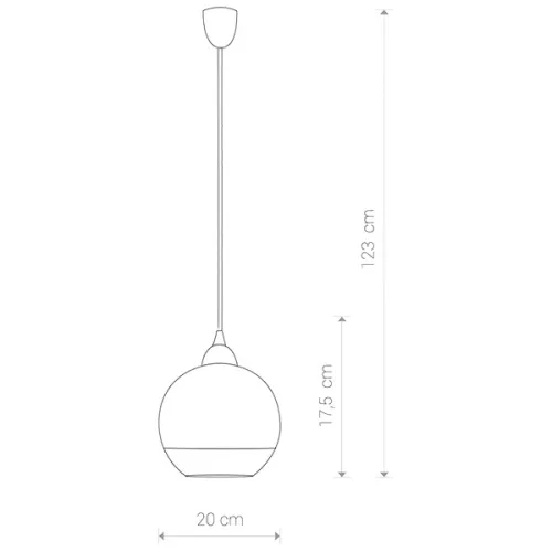 GLOBE 5763 Nowodvorski mennyezeti lámpa réz E27 függesztett golyós acél+üveg ⌀20 cm modern
