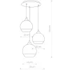 GLOBE 9306 Nowodvorski mennyezeti lámpa ezüst 3xE27 függesztett golyós acél+üveg ⌀35 cm modern