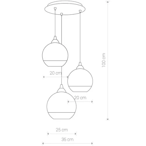 GLOBE 9306 Nowodvorski mennyezeti lámpa ezüst 3xE27 függesztett golyós acél+üveg ⌀35 cm modern