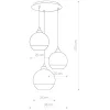 GLOBE 9307 Nowodvorski mennyezeti lámpa réz 3xE27 függesztett golyós acél+üveg ⌀35 cm modern