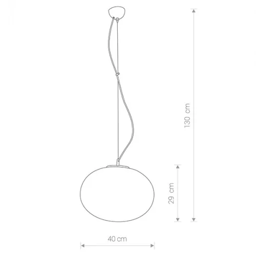 NUAGE 7026 Nowodvorski mennyezeti lámpa fehér E27 függesztett üvegbúra acél+üveg ⌀40 cm modern